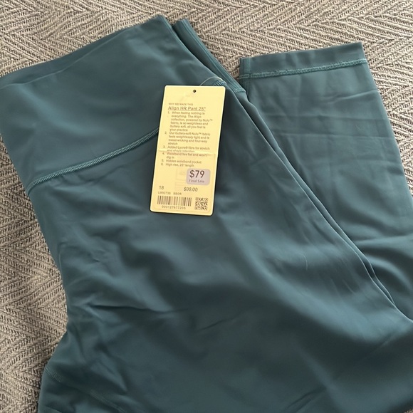 NWT Lululemon’s Align HR Pant 25” blue borealis sz18 - Picture 3 of 7